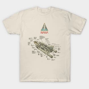 Vintage Space Shuttle Diagram T-Shirt